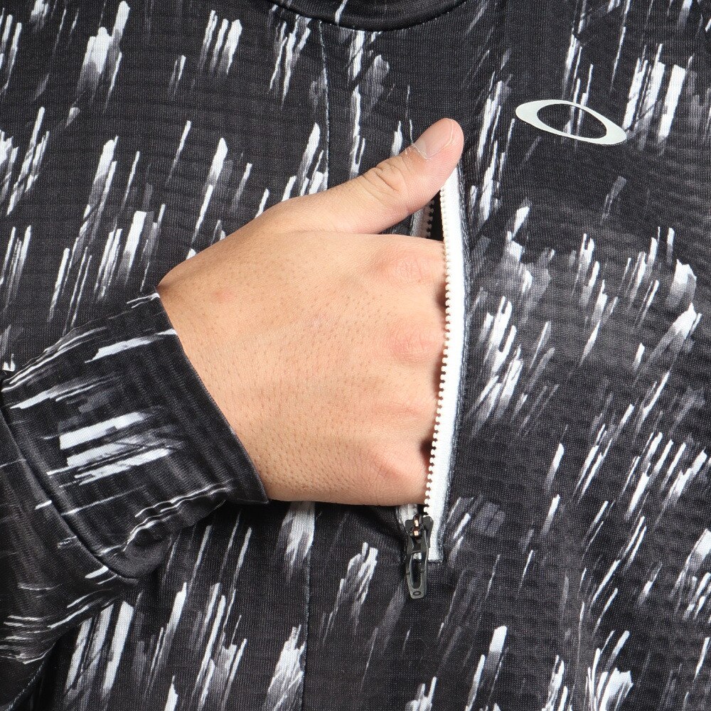 オークリー（OAKLEY）（メンズ）ゴルフウェア ハイネックシャツ 総柄 吸汗速乾 ライトフリース 軽量 STW LS HINECK SHIRT FOA404683-00G