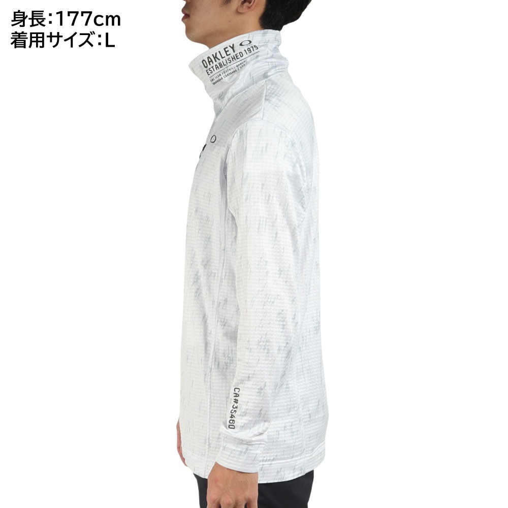 オークリー（OAKLEY）（メンズ）ゴルフウェア ハイネックシャツ 総柄 吸汗速乾 ライトフリース 軽量 STW LS HINECK SHIRT  FOA404683-186