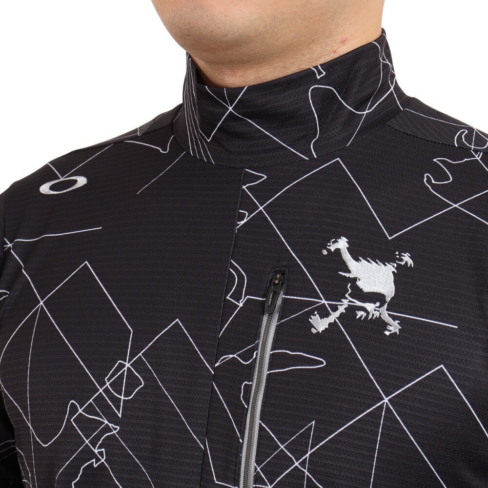 オークリー（OAKLEY）（メンズ）ゴルフウェア 保温 撥水 吸汗速乾 SKULL VECTOR 長袖 総柄モックネックシャツ FOA404230-00G