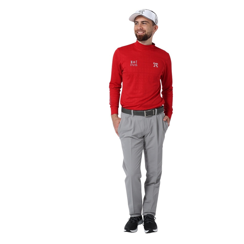 トミーアーマー（Tommy Armour）（メンズ）ゴルフウェア 長袖 吸汗 速乾 UV UPF25 ドライジャガードモックネックシャツ TANB22F030011 RED