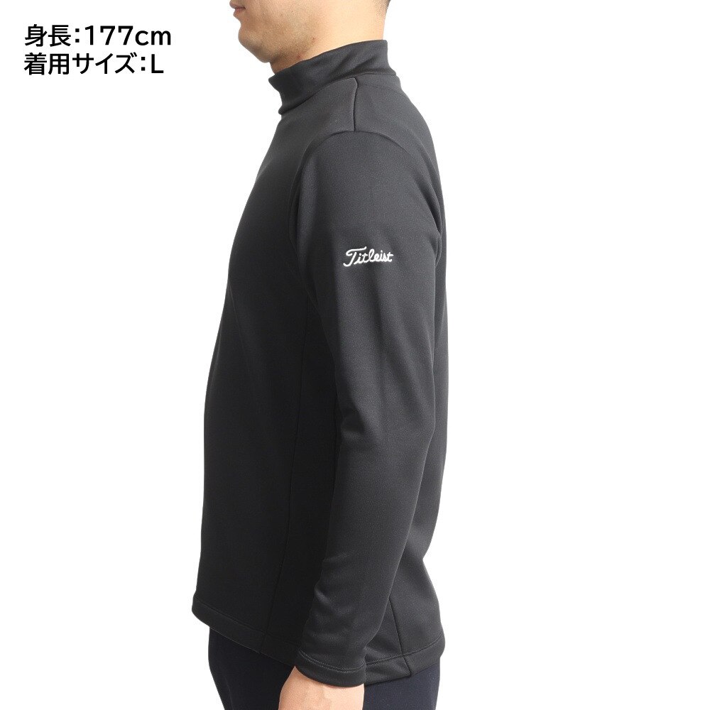 タイトリスト（TITLEIST）（メンズ）ゴルフウェア 防寒 保温 ストレッチ 起毛モックシャツBK TWMC2207BK