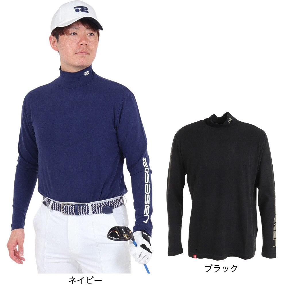 ROSASEN（メンズ）ゴルフウェア 発熱 長袖 インターアクション モックネックシャツ 044-29011-098