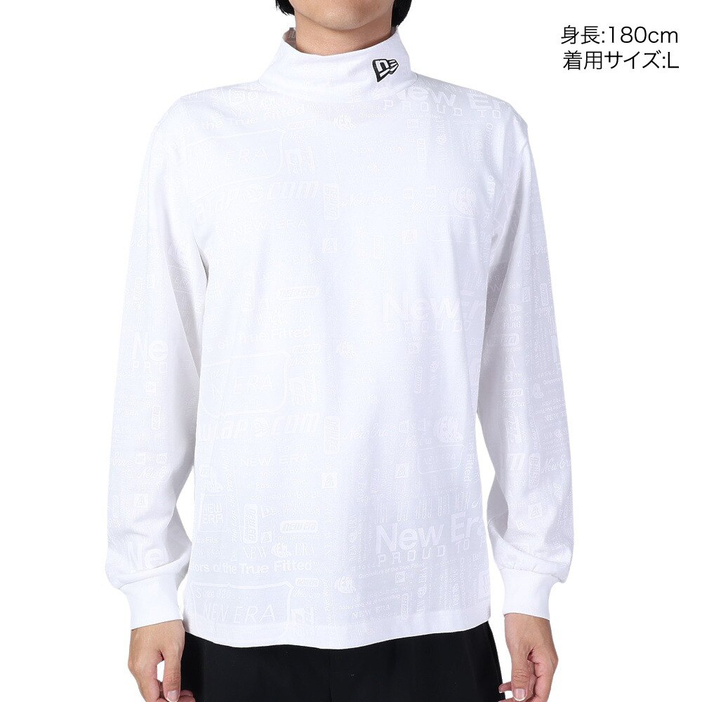 ニューエラ（NEW ERA）（メンズ）ゴルフウェア 吸汗 速乾 ハイカラー 長袖 パフォーマンスTシャツ アーカイブロゴ 13762727