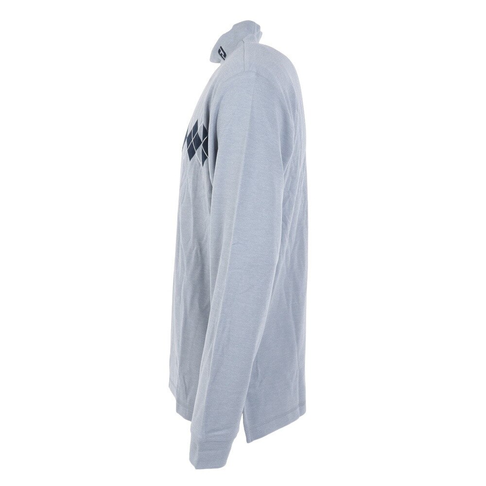 フットジョイ（FOOT JOY）（メンズ）ゴルフウェア 吸汗 速乾 アーガイルライン サーモライト 長袖モックネックシャツ 81069 FJ-F23-S08