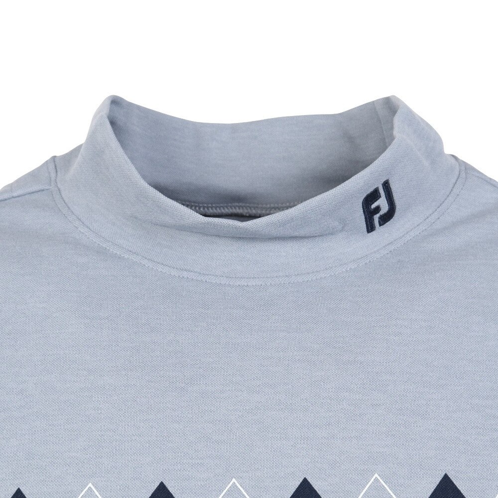 フットジョイ（FOOT JOY）（メンズ）ゴルフウェア 吸汗 速乾 アーガイルライン サーモライト 長袖モックネックシャツ 81069 FJ-F23-S08