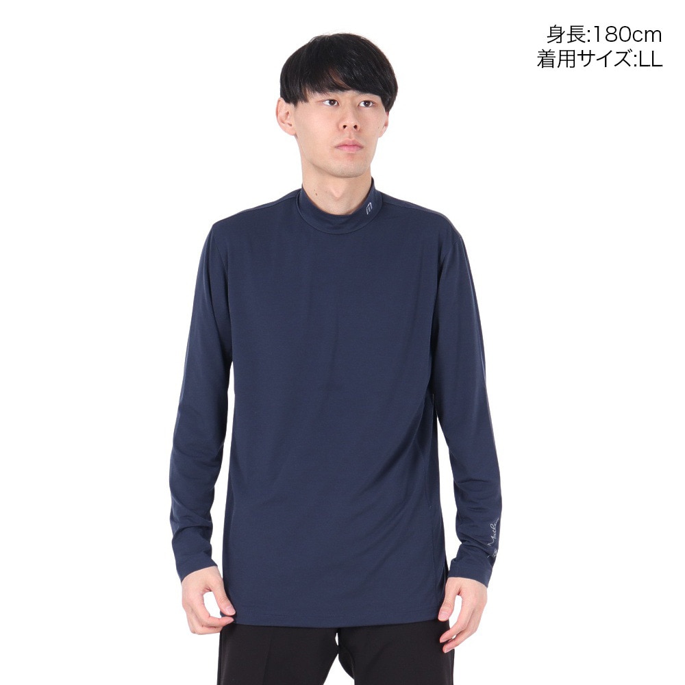 トラヴィスマシュー（Travis Mathew）（メンズ）ゴルフウェア ストレッチ 長袖モックネックシャツ 7AI015-4NAV