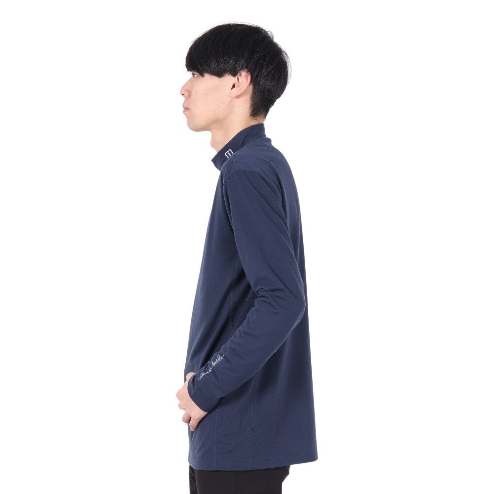 トラヴィスマシュー（Travis Mathew）（メンズ）ゴルフウェア ストレッチ 長袖モックネックシャツ 7AI015-4NAV