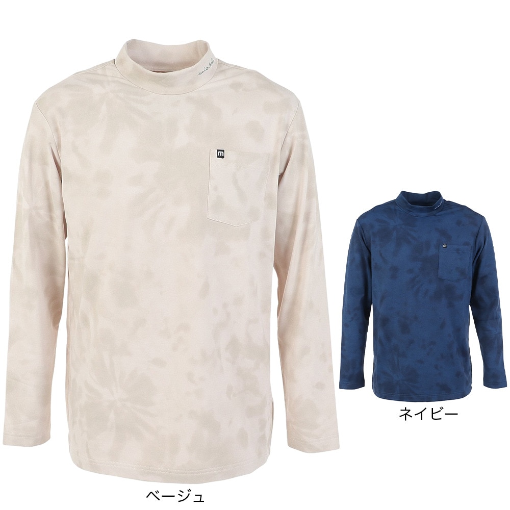 トラヴィスマシュー（Travis Mathew）（メンズ）ゴルフウェア 長袖 ロングスリーブ モックネック ポケットTシャツ 7AI028-4NAV