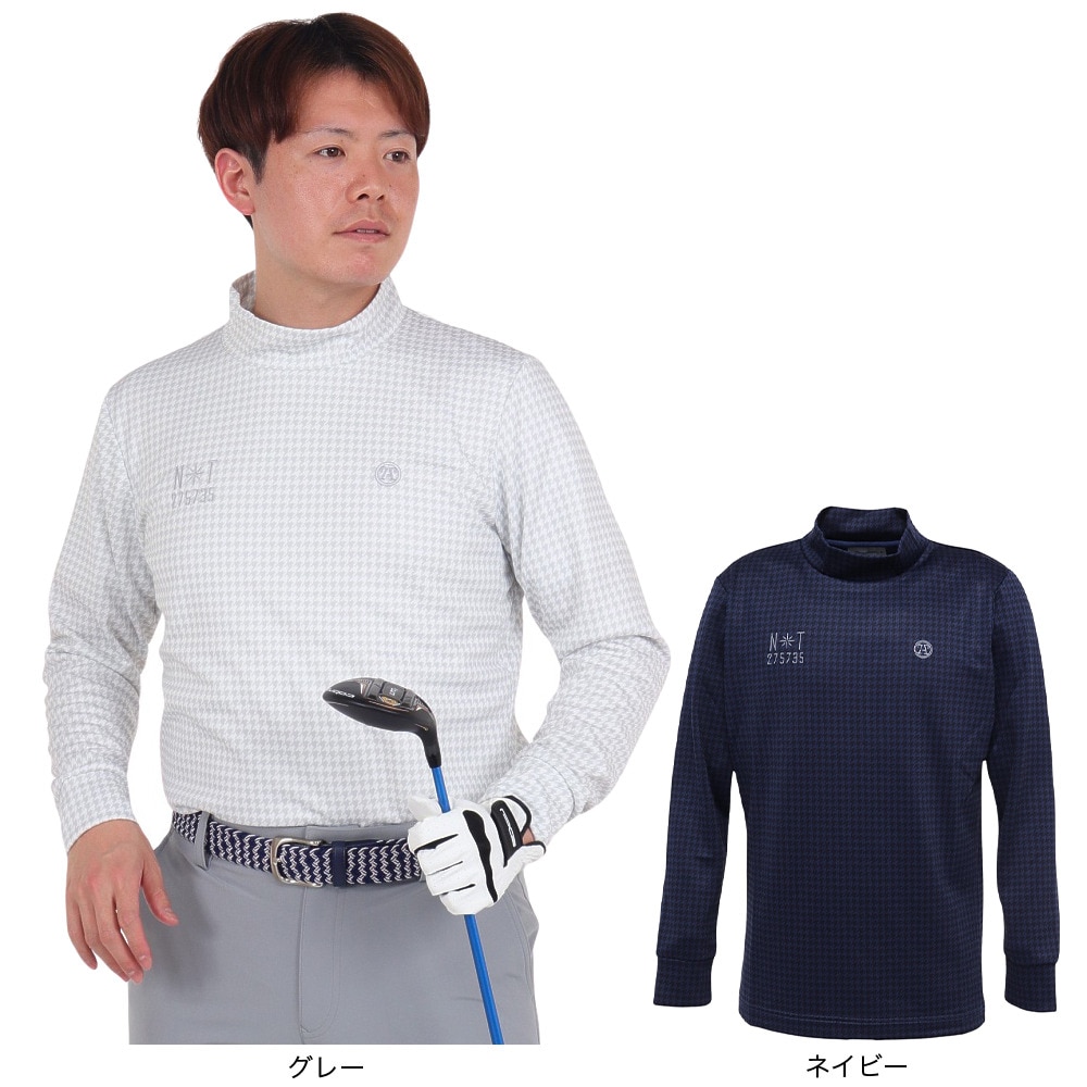 トミーアーマー（Tommy Armour）（メンズ）ゴルフウェア 吸汗 速乾 DP Print 3D 長袖モックネック TANB23F030010 NVY