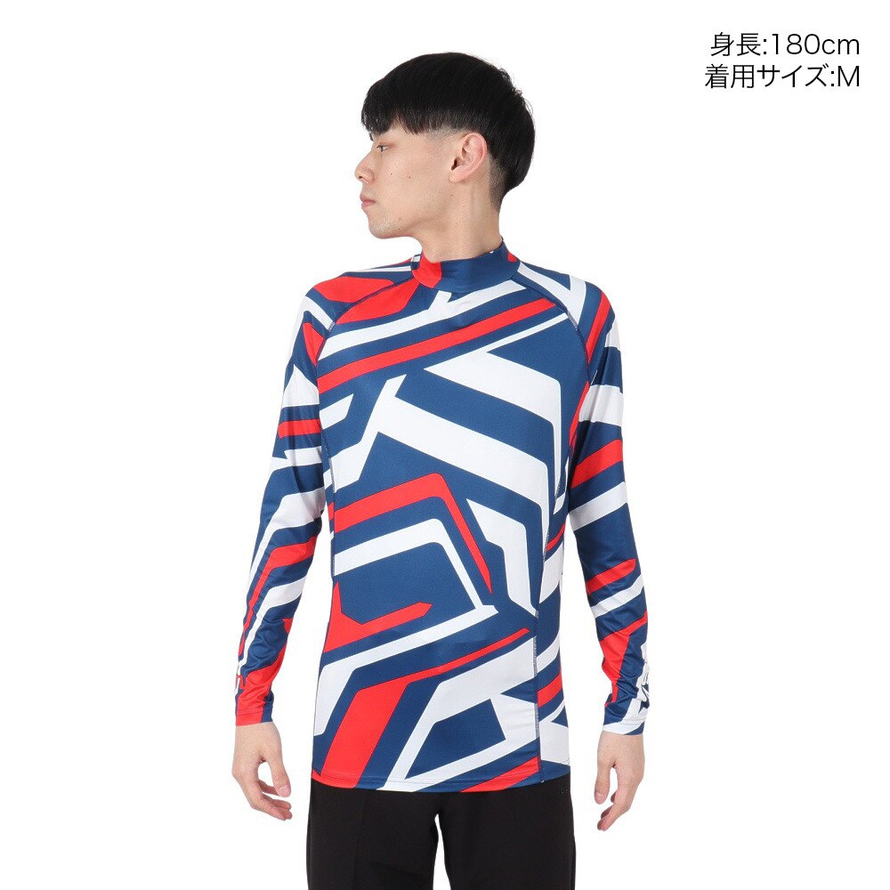J.LINDEBERG（メンズ）ゴルフウェア Rene print Baselayer 長袖ハイネック シャツ 071-21716-064