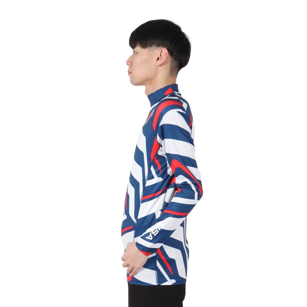 J.LINDEBERG（メンズ）ゴルフウェア Rene print Baselayer 長袖ハイネック シャツ 071-21716-064