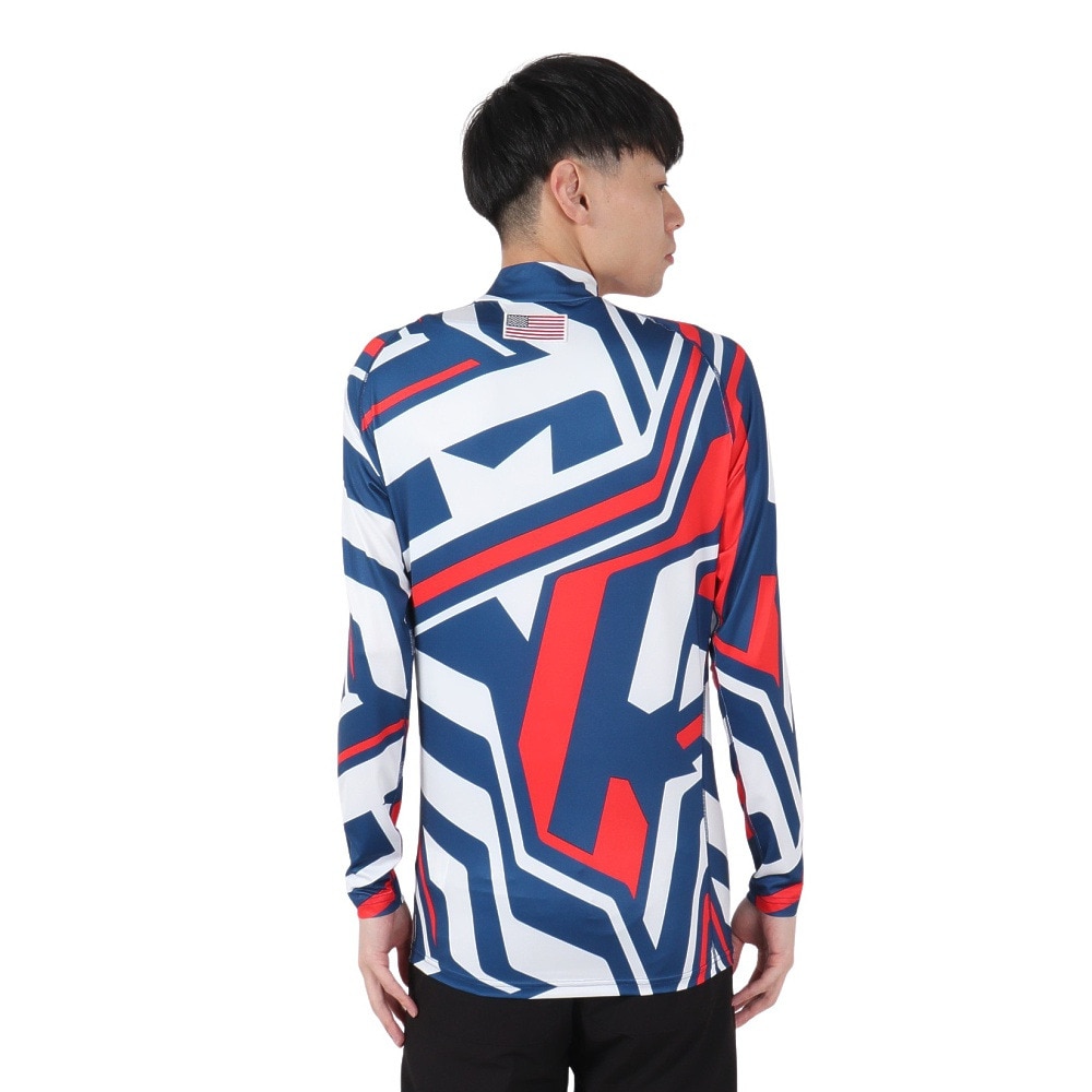 J.LINDEBERG（メンズ）ゴルフウェア Rene print Baselayer 長袖ハイネック シャツ 071-21716-064