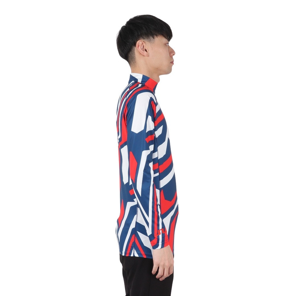 J.LINDEBERG（メンズ）ゴルフウェア Rene print Baselayer 長袖ハイネック シャツ 071-21716-064