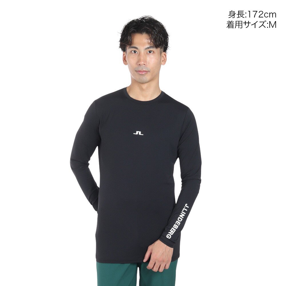 J.LINDEBERG（メンズ）ゴルフウェア 吸水 速乾 接触冷感 Thor Long Sleeve 長袖ハイネック 071-21313-019