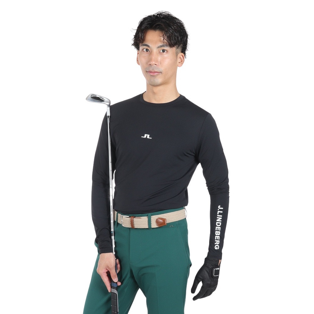 J.LINDEBERG（メンズ）ゴルフウェア 吸水 速乾 接触冷感 Thor Long Sleeve 長袖ハイネック 071-21313-019