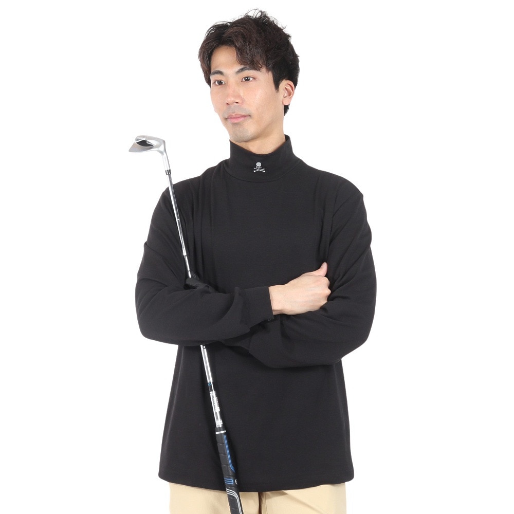 ニューエラ（NEW ERA）（メンズ、レディース）ゴルフウェア 長袖 吸汗速乾 ミッドネック パフォーマンス Tシャツ MASTERMIND WORLD 14200771
