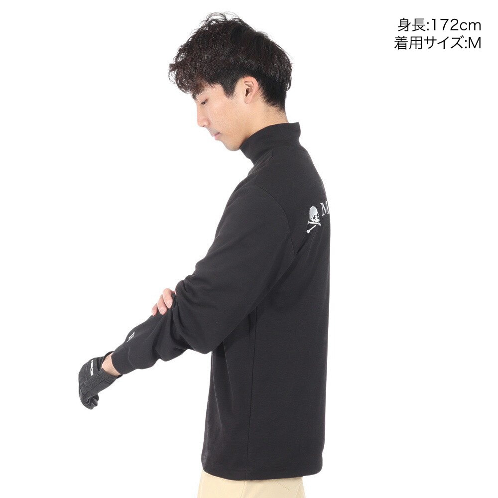 ニューエラ（NEW ERA）（メンズ、レディース）ゴルフウェア 長袖 吸汗速乾 ミッドネック パフォーマンス Tシャツ MASTERMIND WORLD 14200771
