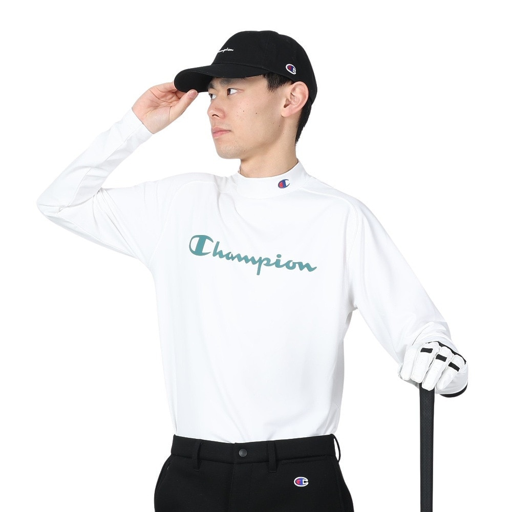 チャンピオン（CHAMPION）（メンズ）ゴルフウェア 長袖 吸汗速乾 モックネックシャツ C3-ZG402 010