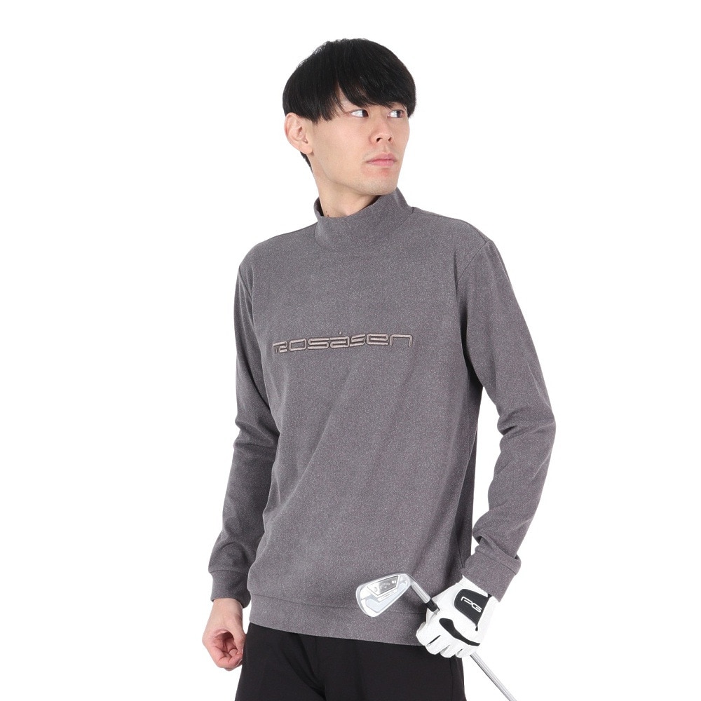 ROSASEN（メンズ）ゴルフウェア マイクロフリース 長袖モックネック 044-22011-018-24AW