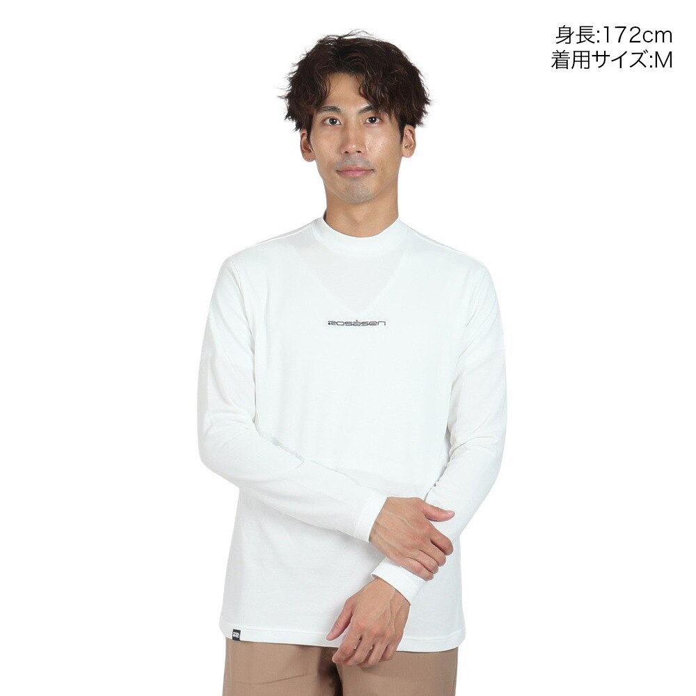 ROSASEN（メンズ）ゴルフウェア ストレッチ カノコインレー 長袖モックネック 044-22811-005-24AW