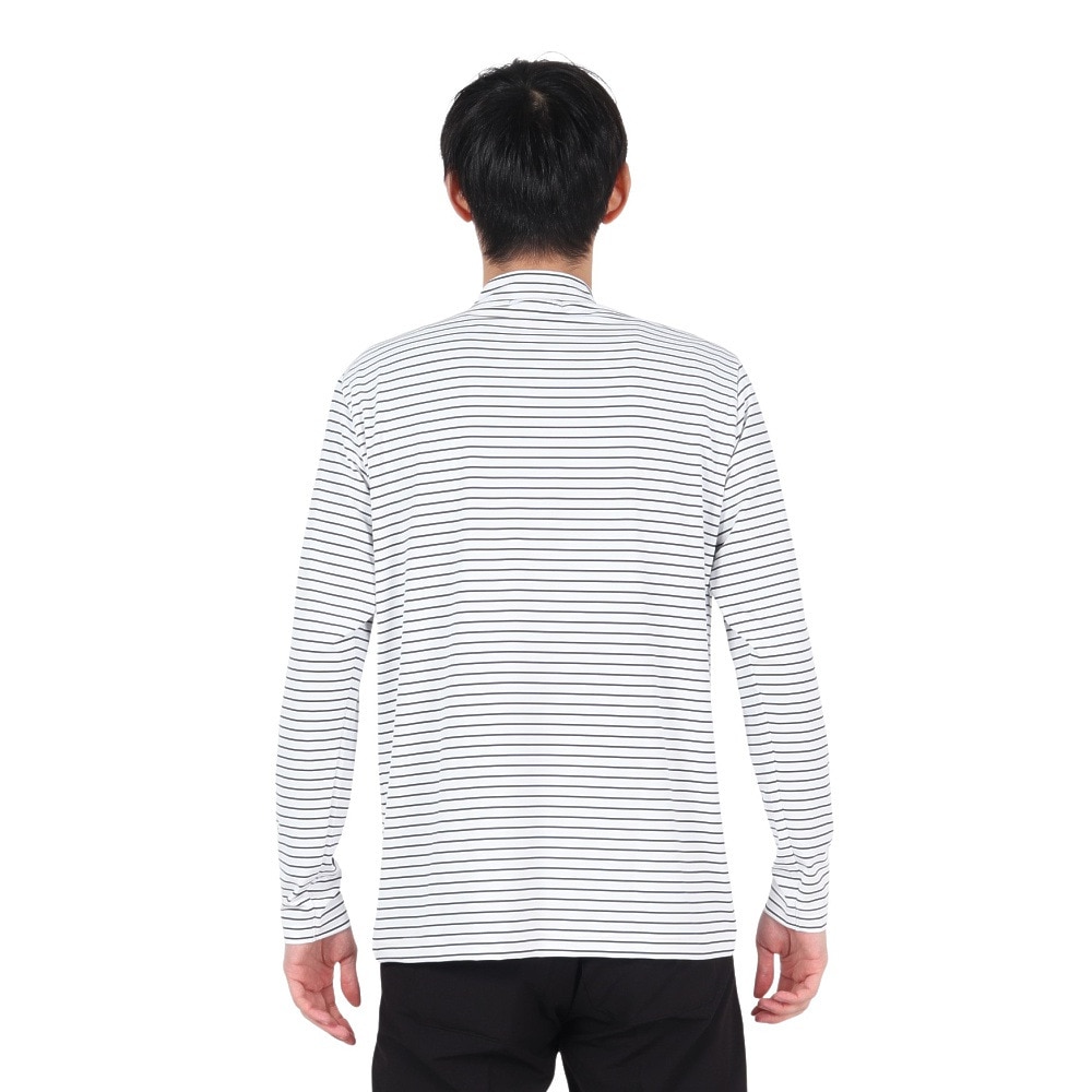 ROSASEN（メンズ）ゴルフウェア 吸水速乾 ベアテンボーダー 長袖モックネックシャツ 044-22911-005-24AW