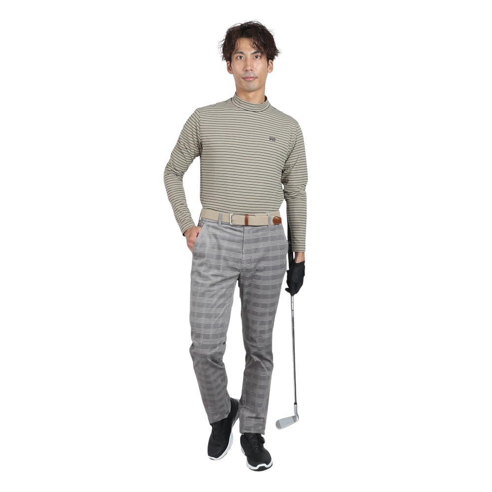 ROSASEN（メンズ）ゴルフウェア ベアテン ボーダー長袖モックネック 044-22911-027-24AW