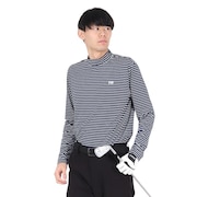 (メンズ)ゴルフウェア 吸水速乾 ベアテンボーダー 長袖モックネックシャツ 044-22911