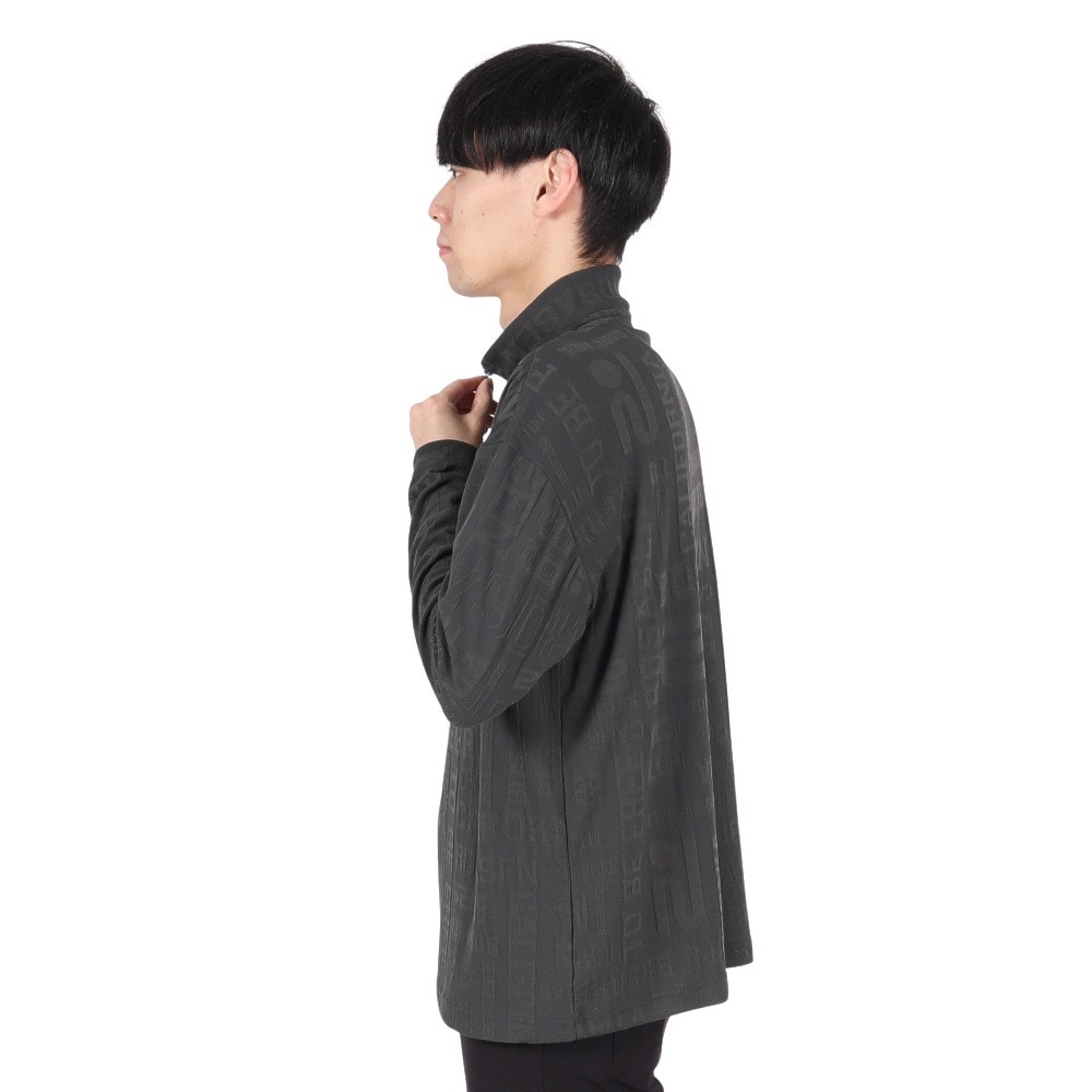 ROSASEN（メンズ）ゴルフウェア リンクスジャカード ハーフジップ 長袖ハイネック 044-22912-018-24AW