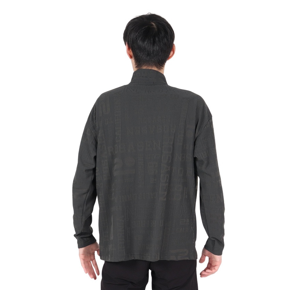 ROSASEN（メンズ）ゴルフウェア リンクスジャカード ハーフジップ 長袖ハイネック 044-22912-018-24AW