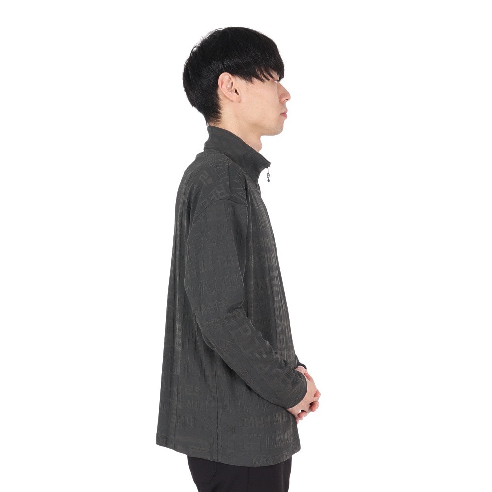 ROSASEN（メンズ）ゴルフウェア リンクスジャカード ハーフジップ 長袖ハイネック 044-22912-018-24AW