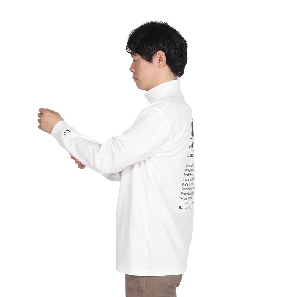 ニューエラ（NEW ERA）（メンズ、レディース）ゴルフウェア 吸汗速乾 スウェット ハイカラー 長袖 パフォーマンス Tシャツ スタッツ 14326421