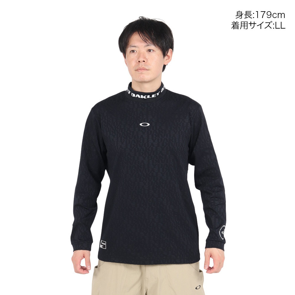 オークリー（OAKLEY）（メンズ）ゴルフウェア 長袖 STALWART ジャガード モック シャツ FOA407330-02E