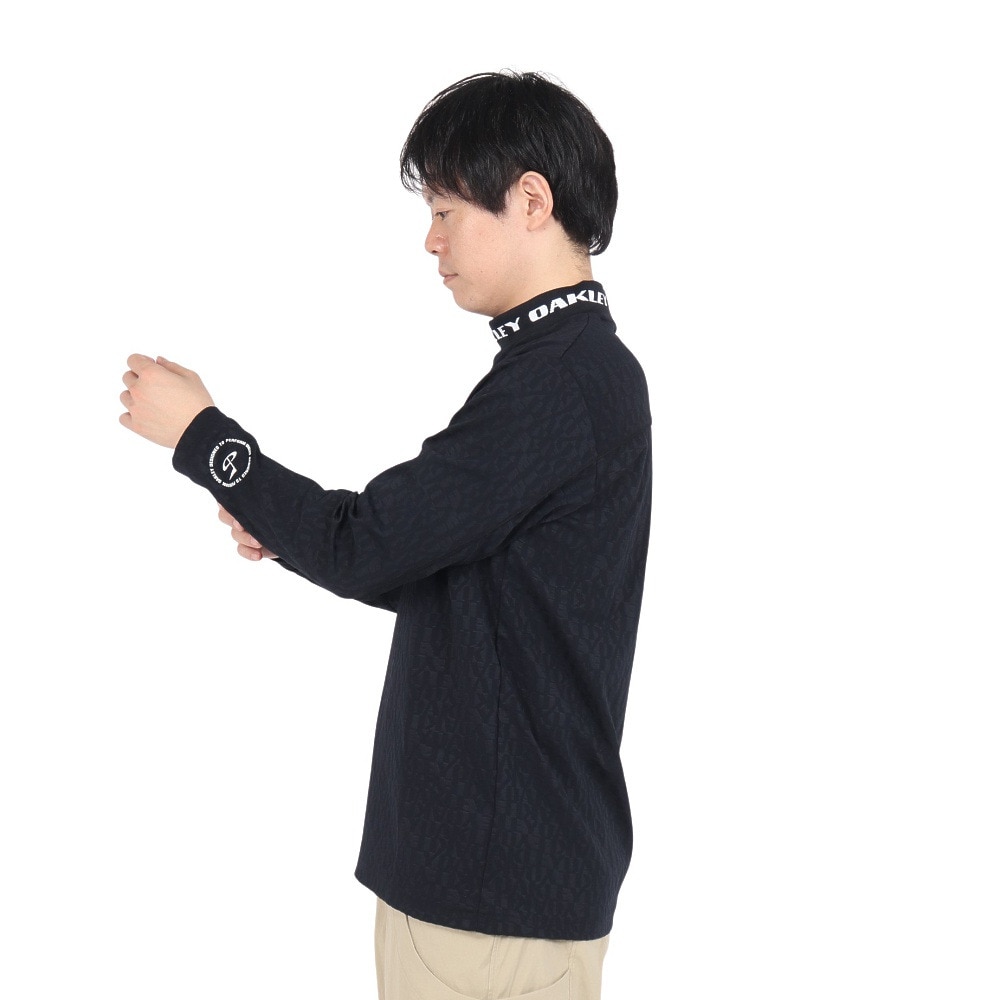 オークリー（OAKLEY）（メンズ）ゴルフウェア 長袖 STALWART ジャガード モック シャツ FOA407330-02E
