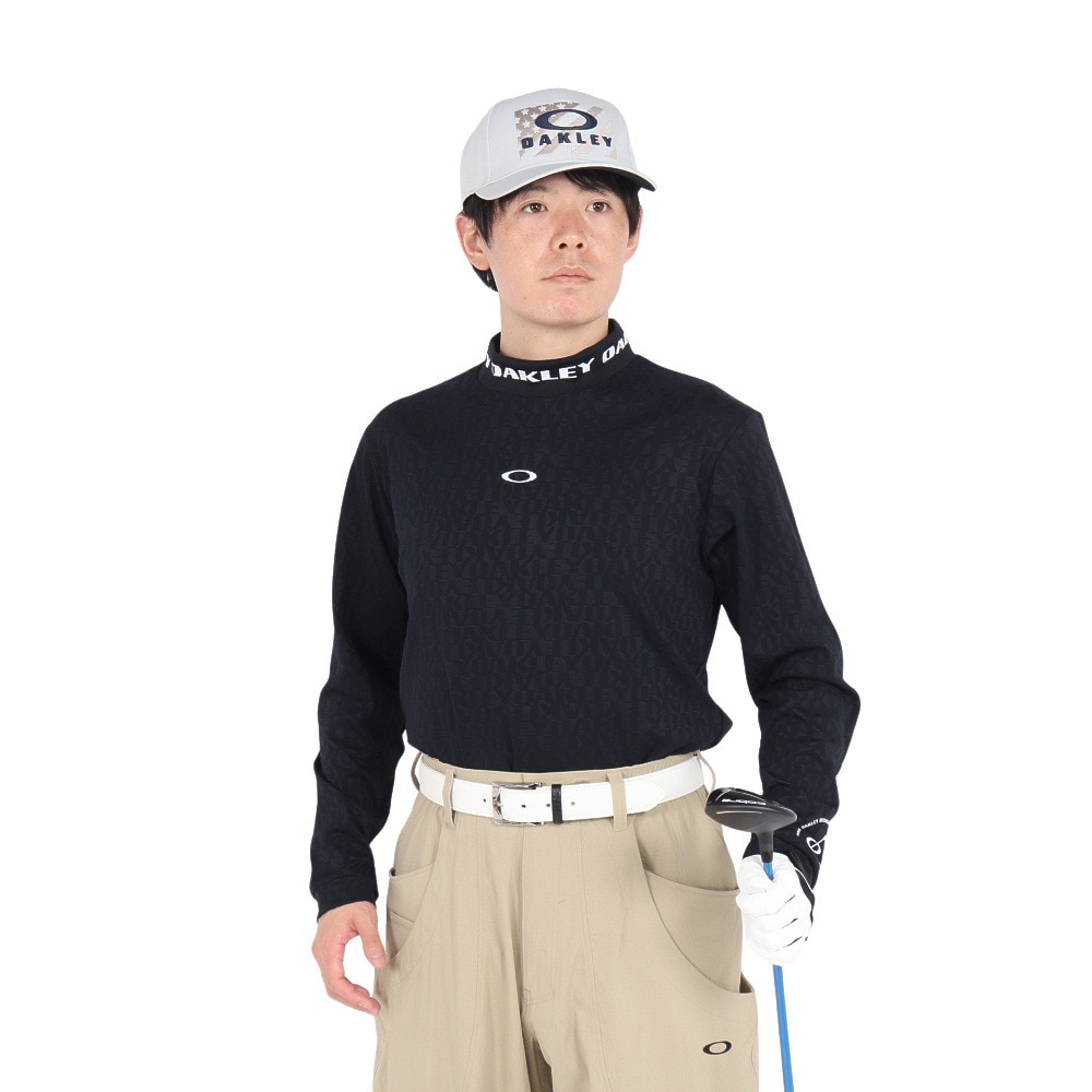 オークリー（OAKLEY）（メンズ）ゴルフウェア 長袖 STALWART ジャガード モック シャツ FOA407330-02E