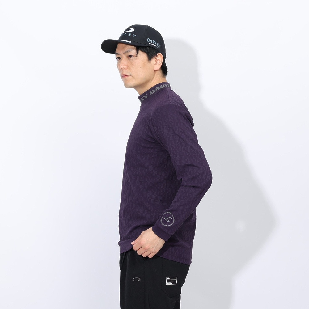 オークリー（OAKLEY）（メンズ）ゴルフウェア 長袖  STALWART ジャガード モック シャツ FOA407330-82D