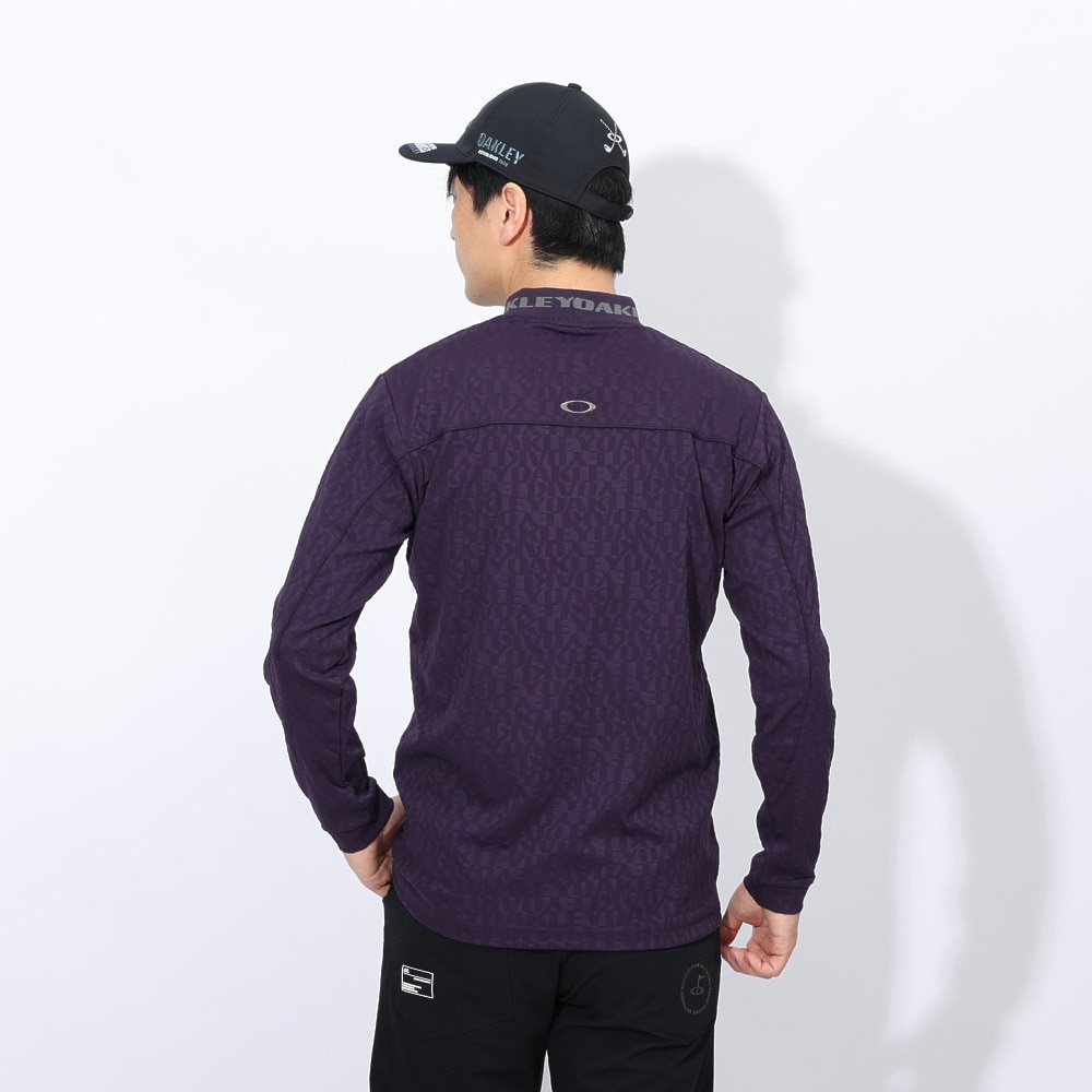 オークリー（OAKLEY）（メンズ）ゴルフウェア 長袖  STALWART ジャガード モック シャツ FOA407330-82D