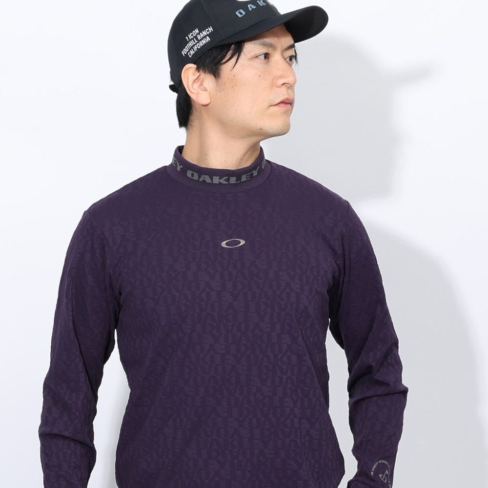 オークリー（OAKLEY）（メンズ）ゴルフウェア 長袖  STALWART ジャガード モック シャツ FOA407330-82D