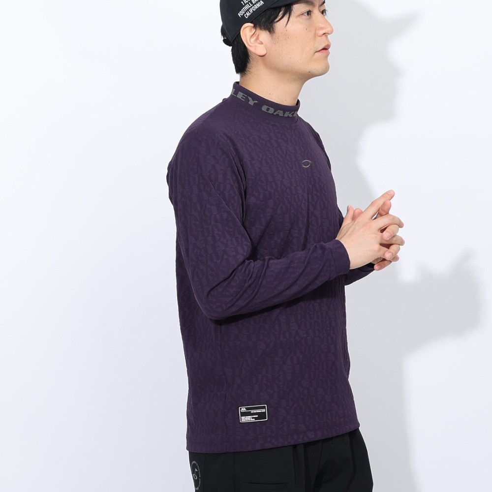 オークリー（OAKLEY）（メンズ）ゴルフウェア 長袖  STALWART ジャガード モック シャツ FOA407330-82D