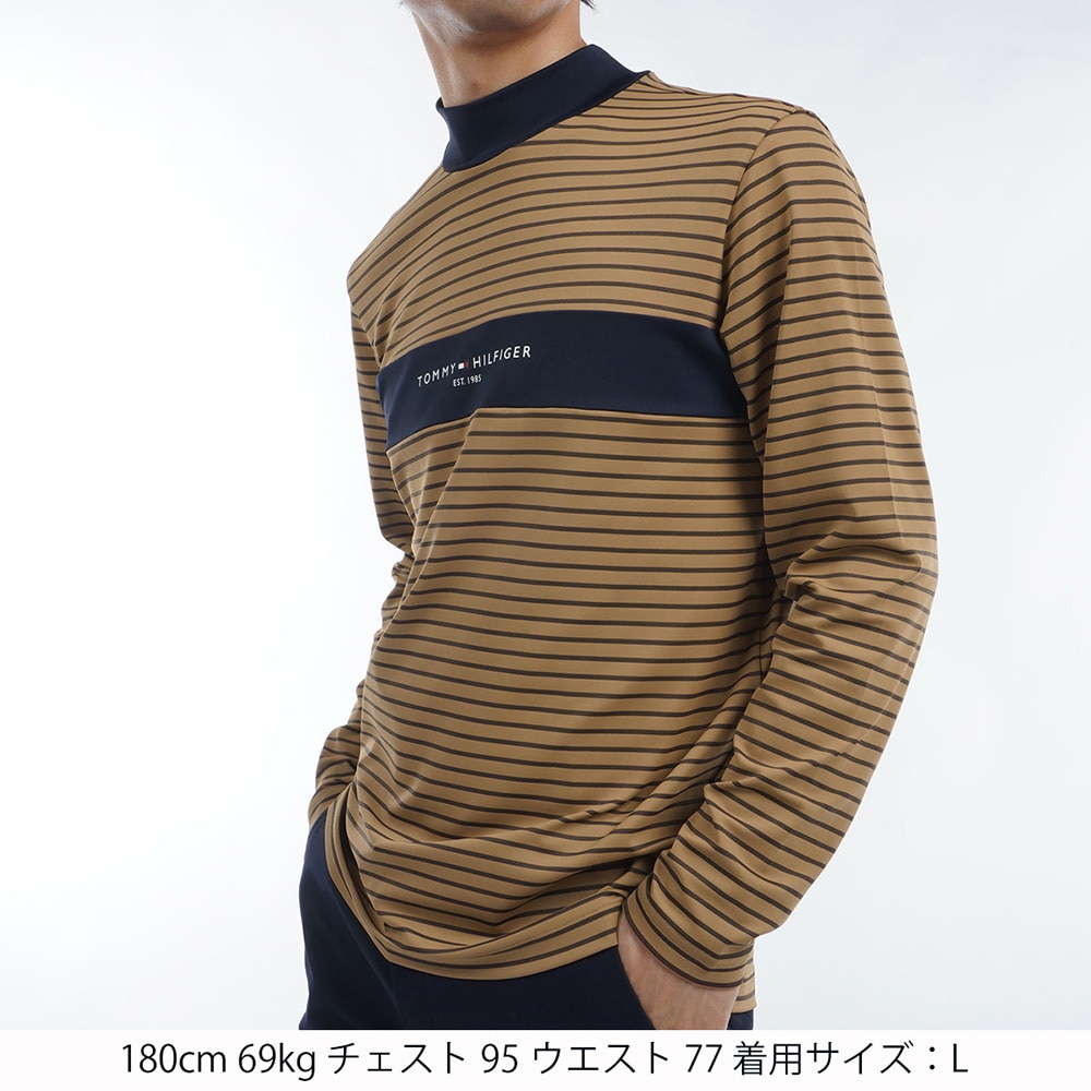 トミー ヒルフィガー ゴルフ（TOMMY HILFIGER GOLF）（メンズ）ゴルフウェア UVカット 長袖モックネックシャツ THMA454-MOCA