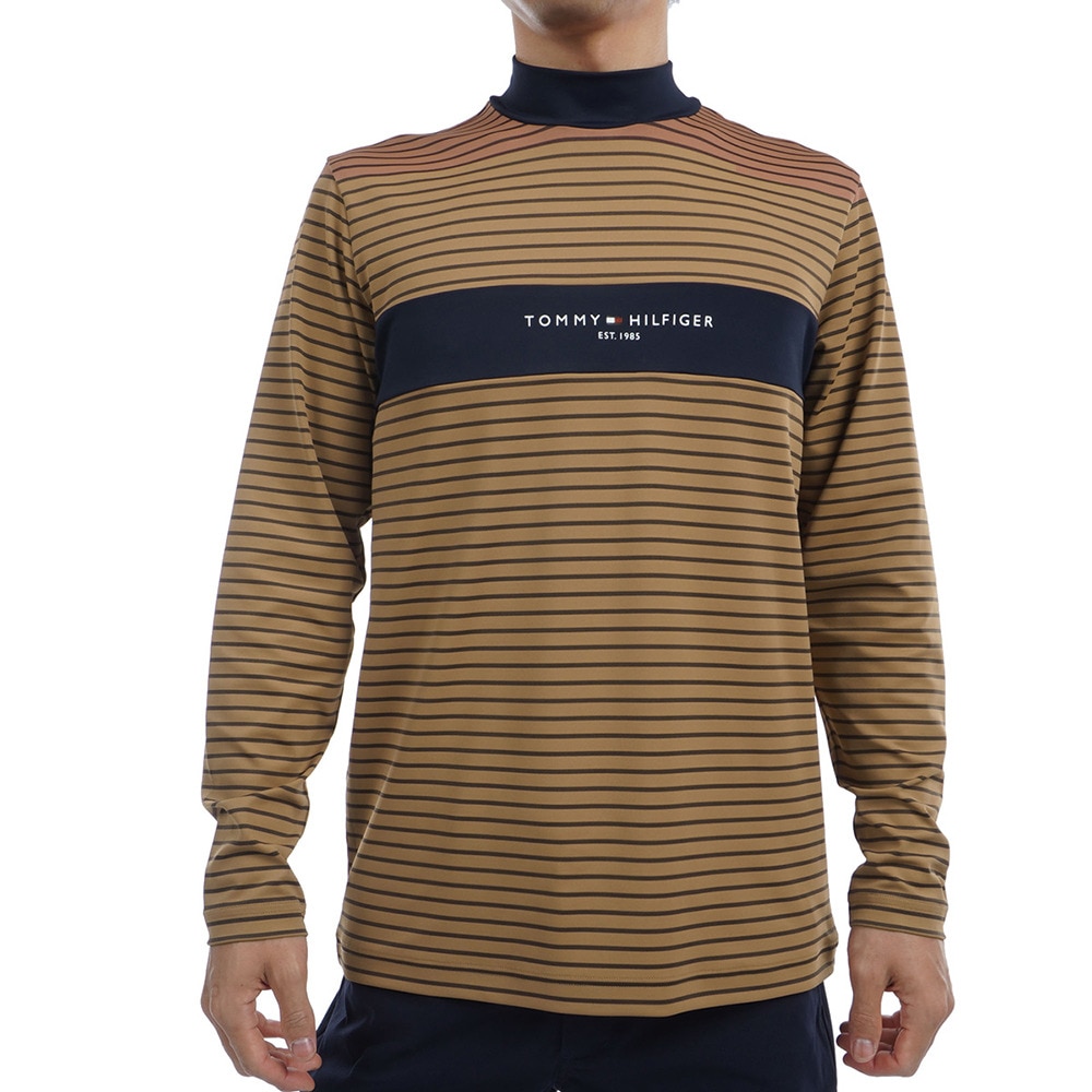 トミー ヒルフィガー ゴルフ（TOMMY HILFIGER GOLF）（メンズ）ゴルフウェア UVカット 長袖モックネックシャツ THMA454-MOCA