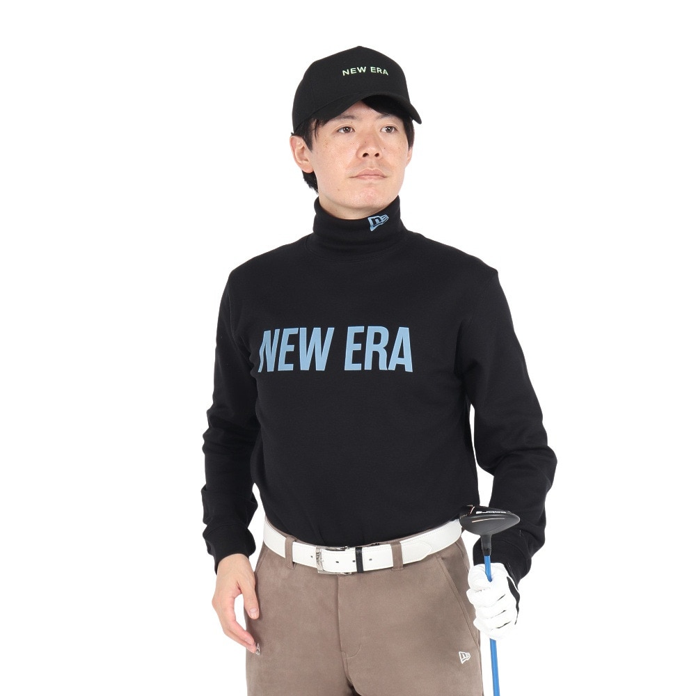 ニューエラ（NEW ERA）（メンズ、レディース）ゴルフウェア 保温 軽量 長袖 スウェット ハイカラー ウォーム Tシャツ Straight Logo 14326412