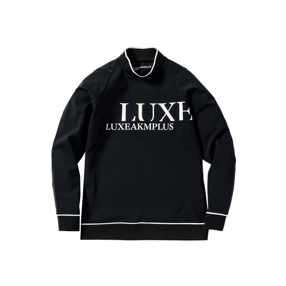 リュクスエイケイエムプラス（LUXEAKMPLU）（メンズ）ゴルフウェア CHEST ロゴモックネックシャツ LAT-24050black