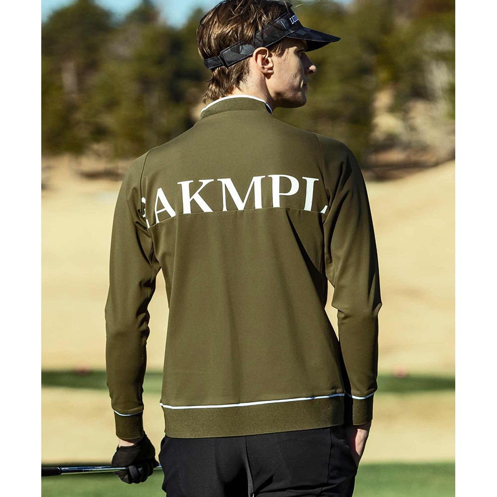 リュクスエイケイエムプラス（LUXEAKMPLU）（メンズ）ゴルフウェア CHEST ロゴモックネックシャツ LAT-24050khaki
