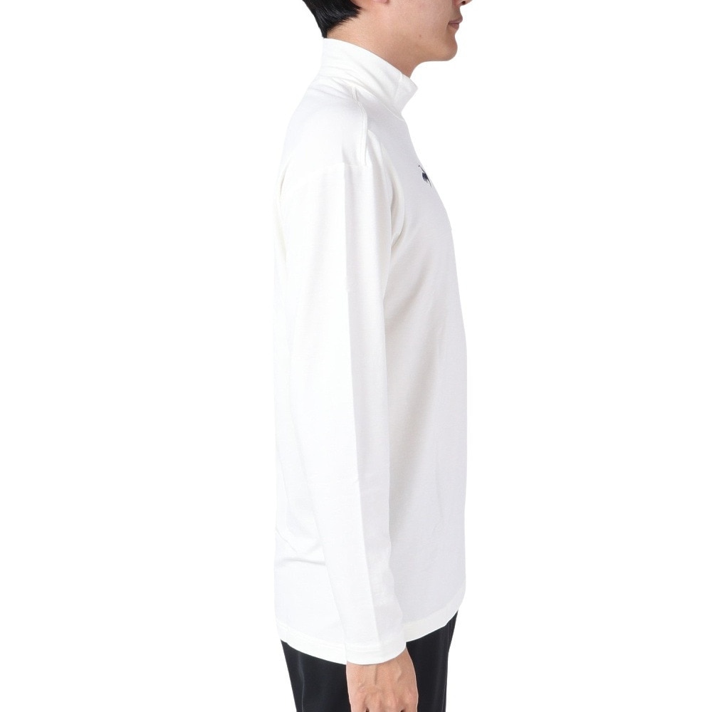ルコックスポルティフ（lecoqsportif）（メンズ）ゴルフウェア 保温 ストレッチフォーサー 長袖ハイネックシャツ QGMWJB12 WH00
