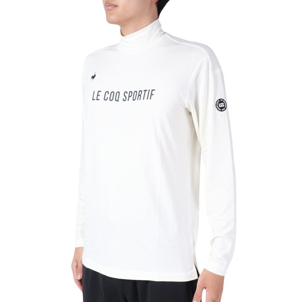 ルコックスポルティフ（lecoqsportif）（メンズ）ゴルフウェア 保温 ストレッチフォーサー 長袖ハイネックシャツ QGMWJB12 WH00
