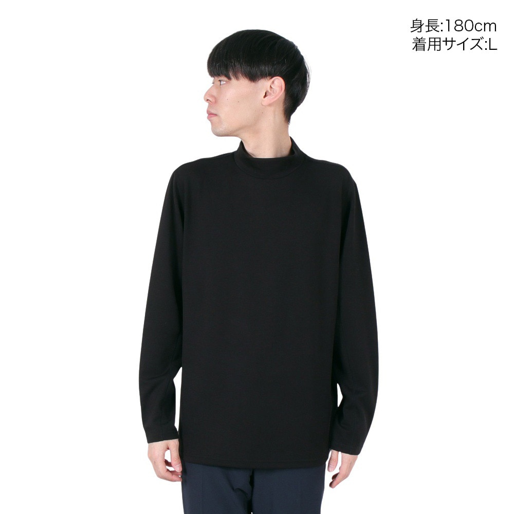 シルバースコット845（SILVERSCOTT845）（メンズ）ゴルフウェア 吸湿発熱 長袖 モックネック シャツ SS24FWT011 BLK
