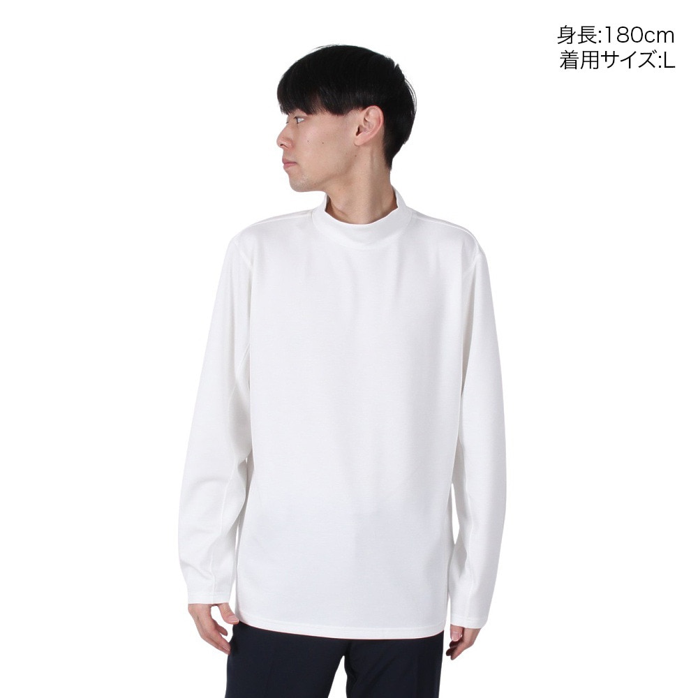 シルバースコット845（SILVERSCOTT845）（メンズ）ゴルフウェア 吸湿発熱 長袖 モックネック シャツ SS24FWT011 WHT