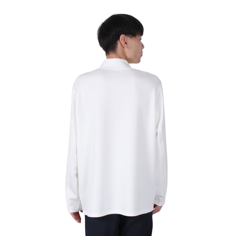 シルバースコット845（SILVERSCOTT845）（メンズ）ゴルフウェア 吸湿発熱 長袖 モックネック シャツ SS24FWT011 WHT