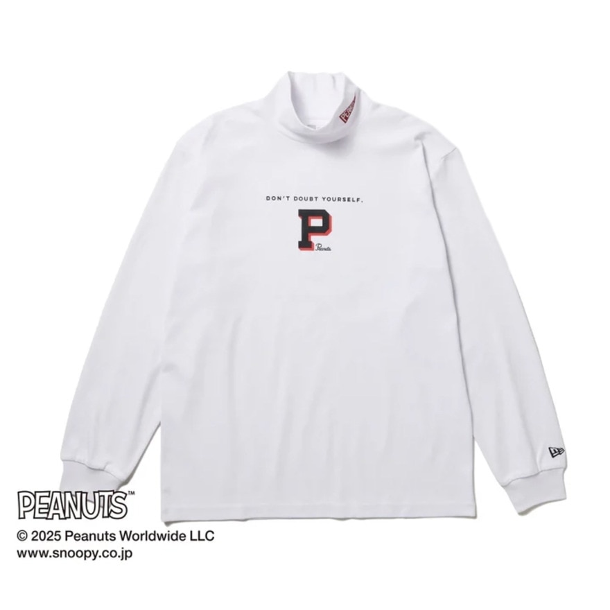 ニューエラ（NEW ERA）（メンズ、レディース）ゴルフウェア 長袖 ハイカラー パフォーマンス Tシャツ PEANUTS ピーナッツ ホワイト 14344459
