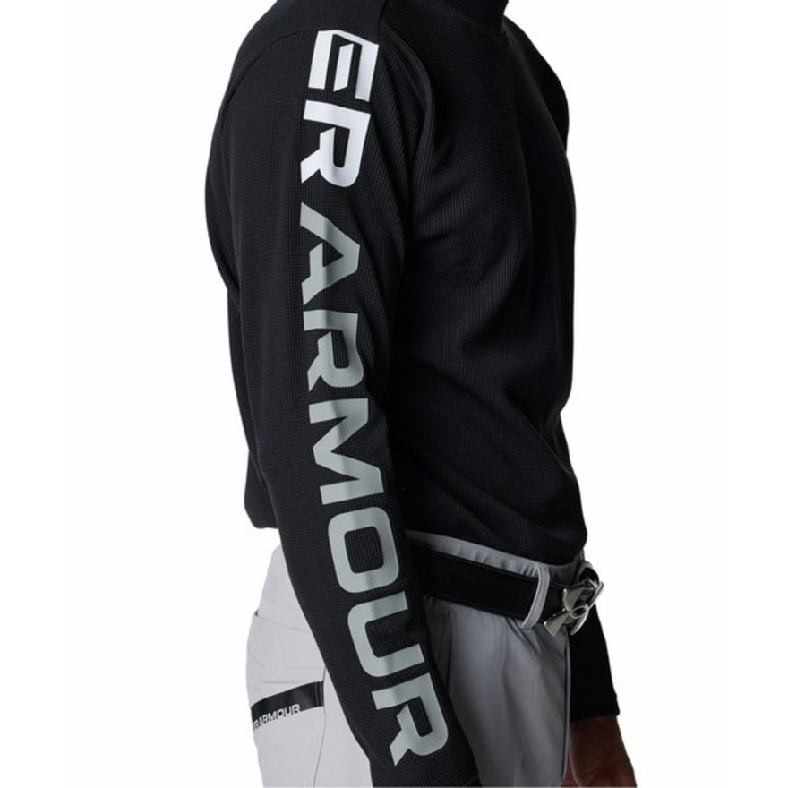 アンダーアーマー（UNDER ARMOUR）（メンズ）ゴルフウェア 吸汗速乾 長袖 ドライブ ワッフル ロングスリーブ モックネック シャツ 6007932 001
